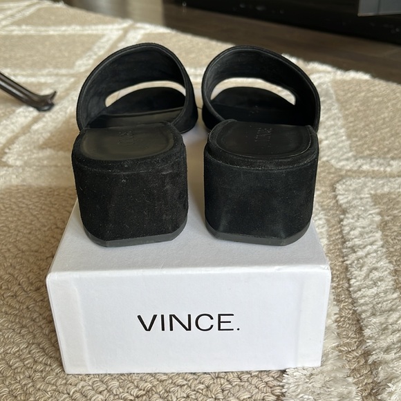 Vince Rachelle-2 Black Suede Slide with Block Heel Size 8.5 - Picture 6 of 11